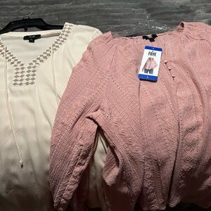 AGB Pink Crew Neck Sweater with Cable Knit Design